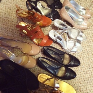 My personal heel collection with heel heights ranging from 2-6 inches and prices ranging from $10-100.