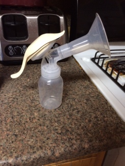This is a picture of Anali's manual breast pump. To use this one you just put it against your breast and pump it.